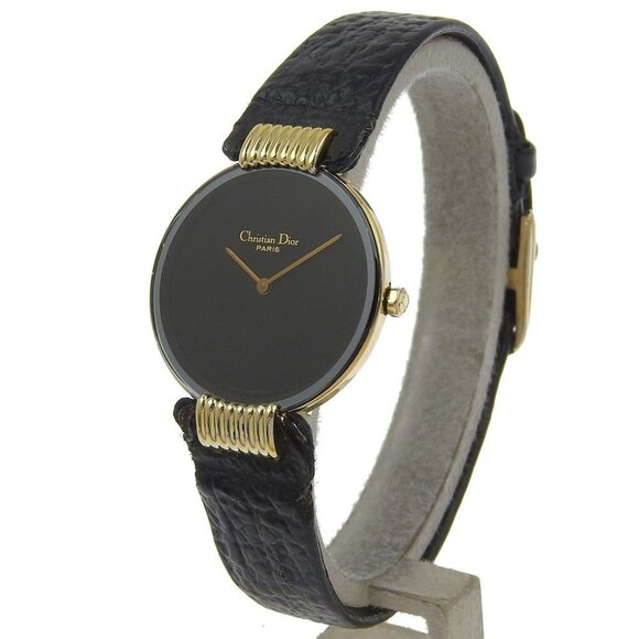 Dior Bakira Watches 46153-3 blackDial Plated Gold Quartz Analog display Women - Picture 3 of 8